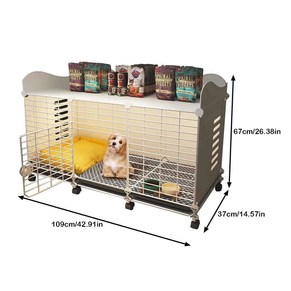 Indoor Wire Dog Crate With Wheels And Slide Out Tray