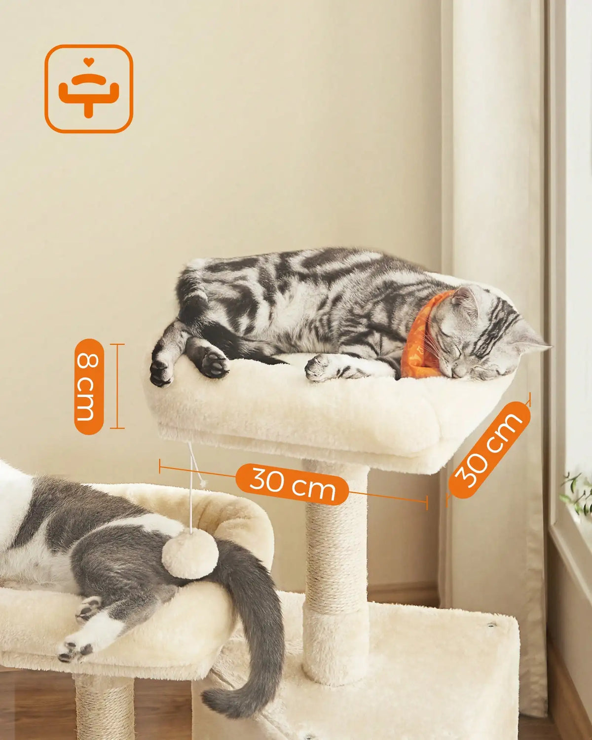 Multi-Level Cat Tower with Scratching Post and Climbing Ramp Perch