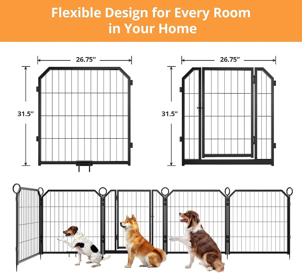 Garvee Heavy Duty Dog Playpen With Self Locking Door