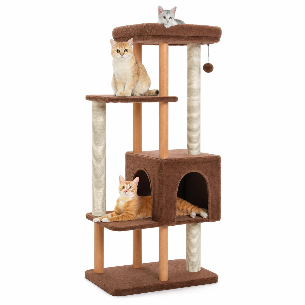 PAWZ Road Four Tier Cat Tree With Sisal Posts