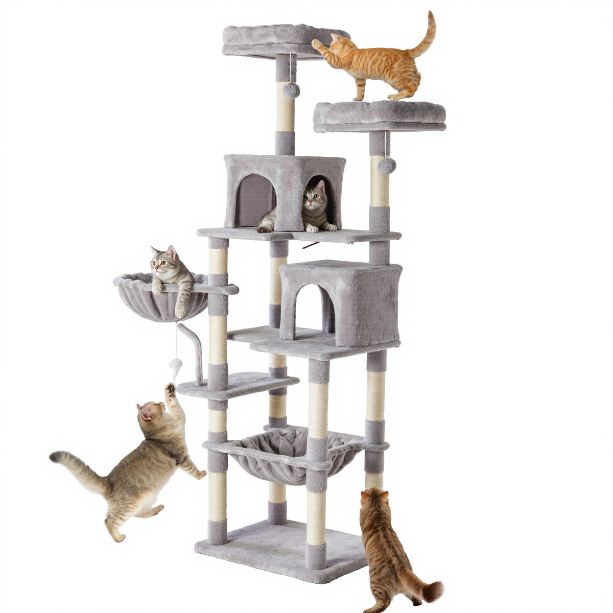 Jhk Multi Level Cat Tree For Indoor Cats With Sisal