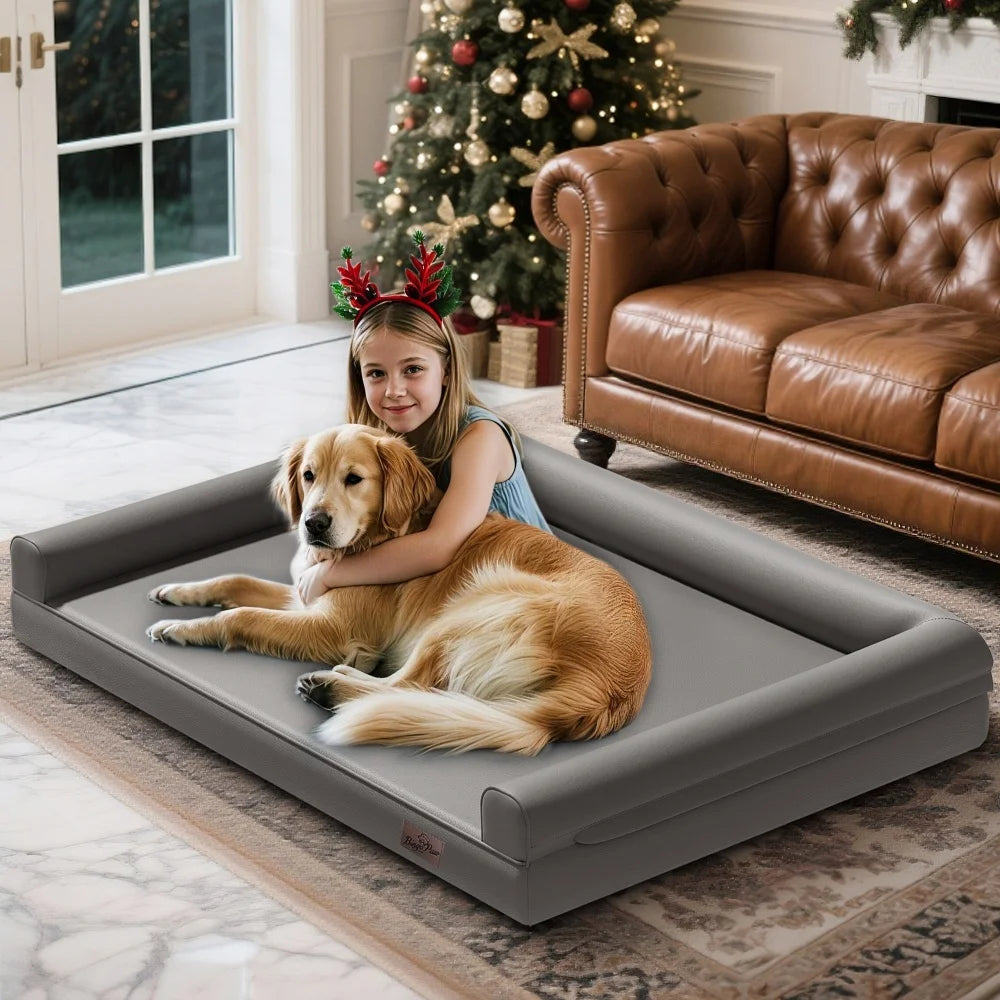 Borwart Orthopedic Dog Bed With Waterproof Removable Cover