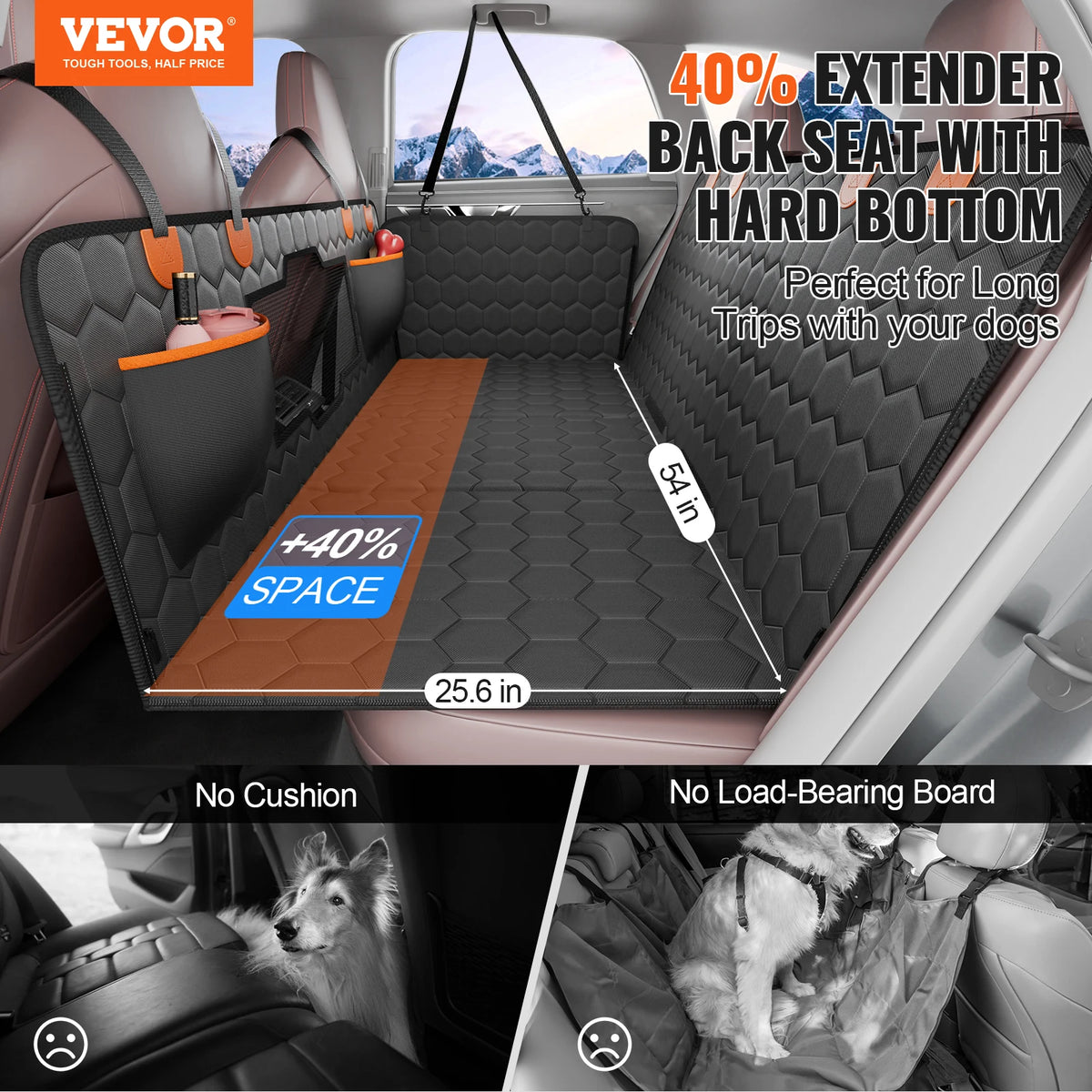 SucceBuy Dog Back Seat Extender Car Seat Cover Hammock