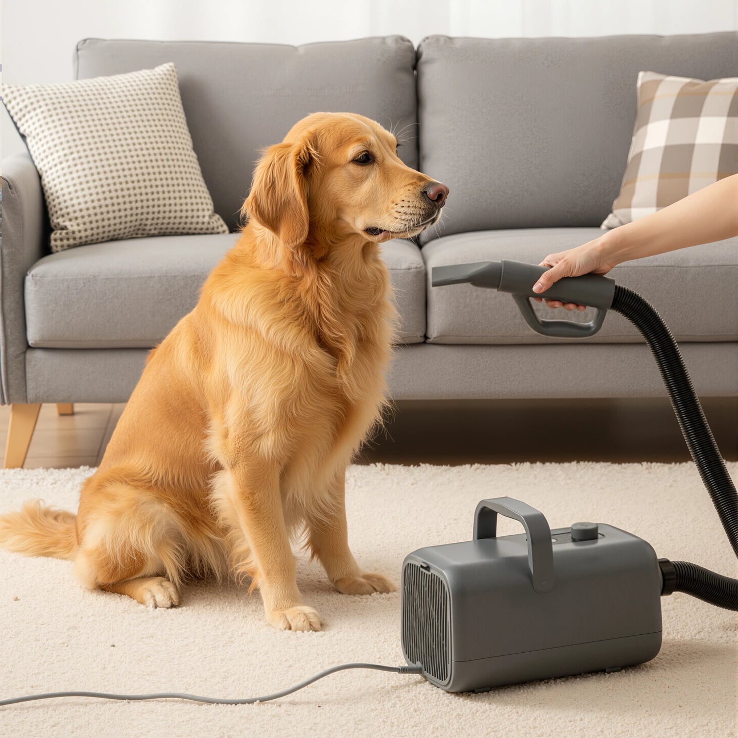 Low Noise Pet Grooming Vacuum Hair Dryer With Four Nozzles