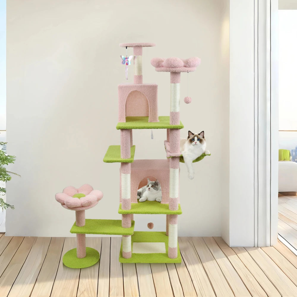 Premium Multi Level Cat Tree With Condo And Hammock