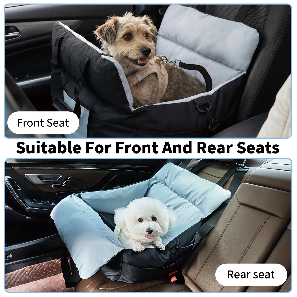 Borwart Portable Dog Car Seat With Safety Belt Washable Cover