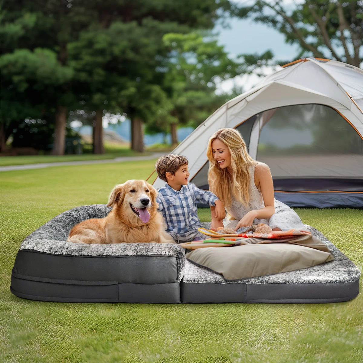 Bingopaw Orthopedic Adult And Pet Foldable Plush Bed
