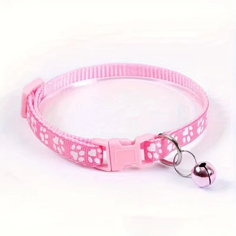 Decorative Adjustable Cat Collar With Bell And Ribbon