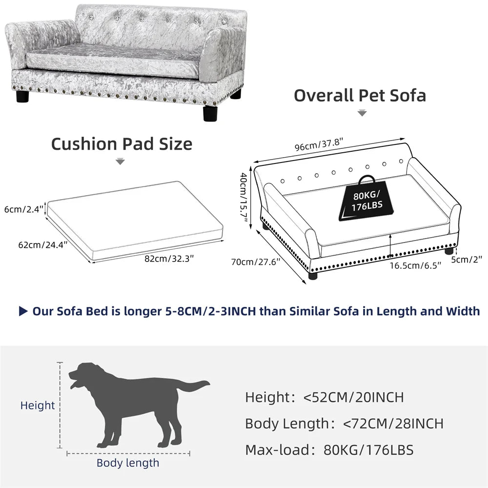 Borwart Heavy Duty Raised Pet Sofa With Comfortable Pad