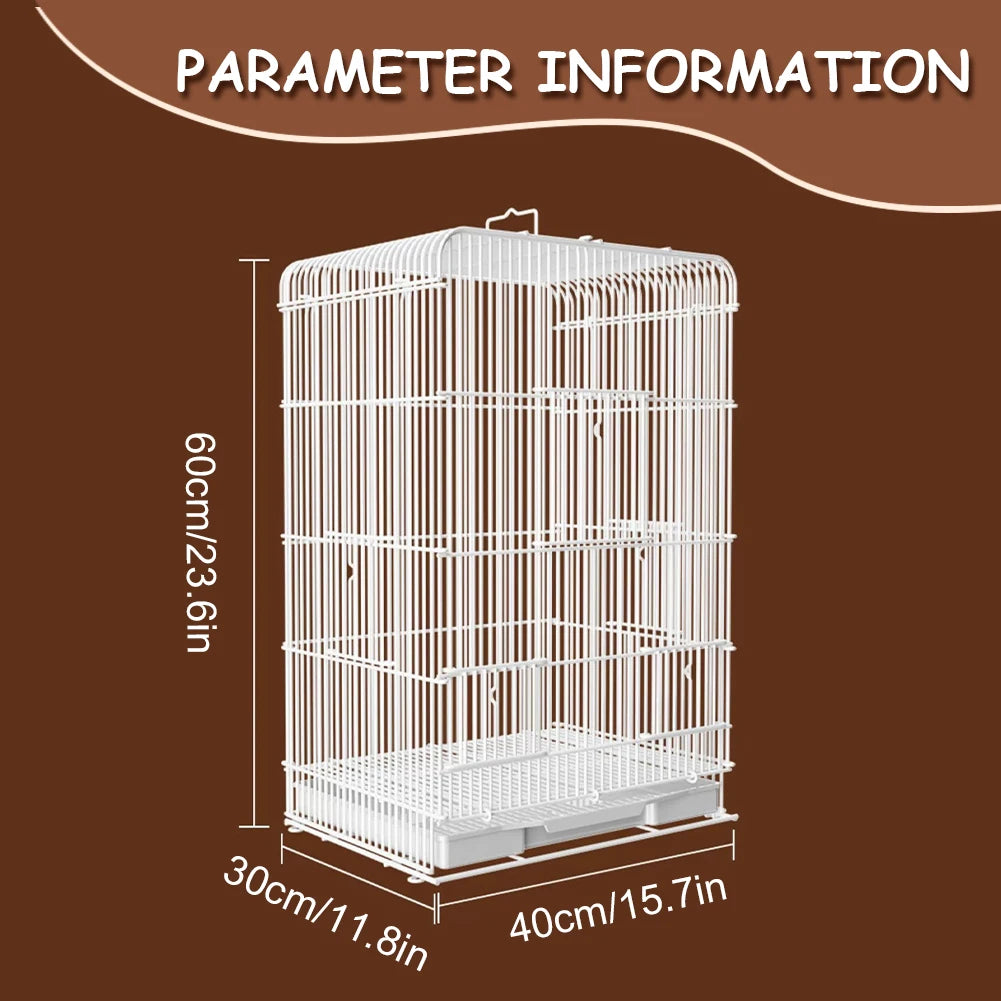 ATUOTIN Wrought Iron Portable Bird Cage With Removable Tray
