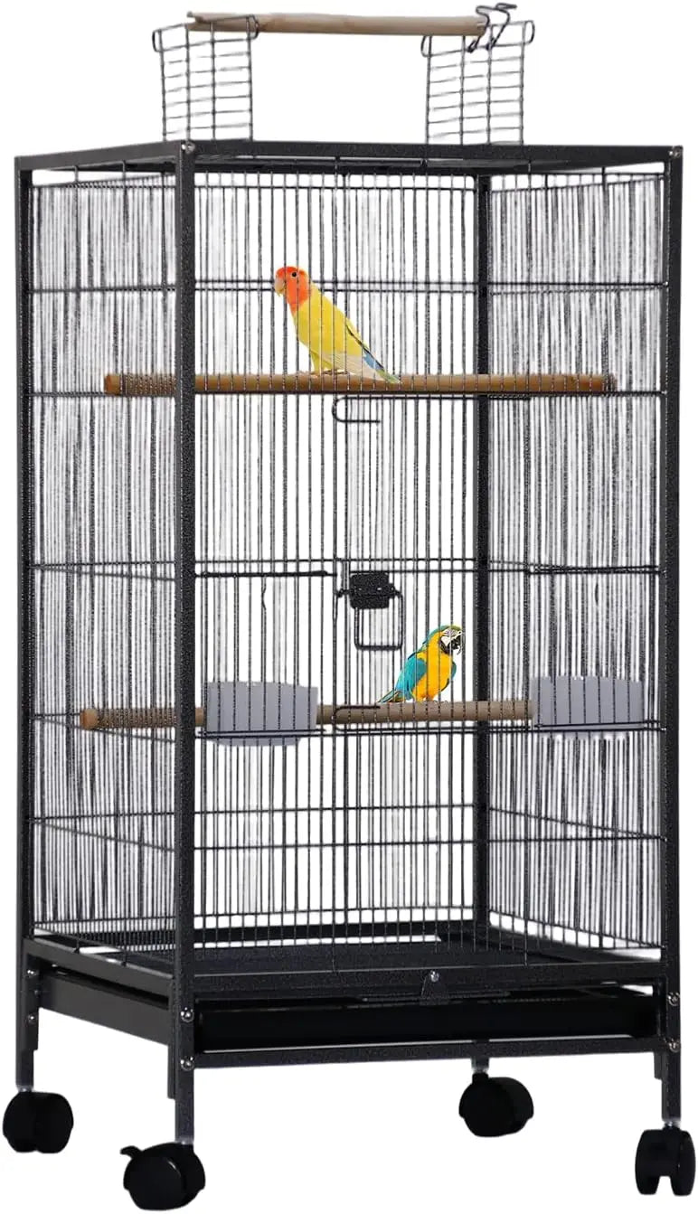 Studyset Wrought Iron Bird Cage with Rolling Stand