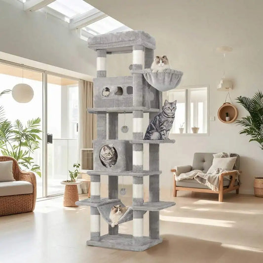 Multi Level Cat Tree Tower With Hammock And Scratching Posts