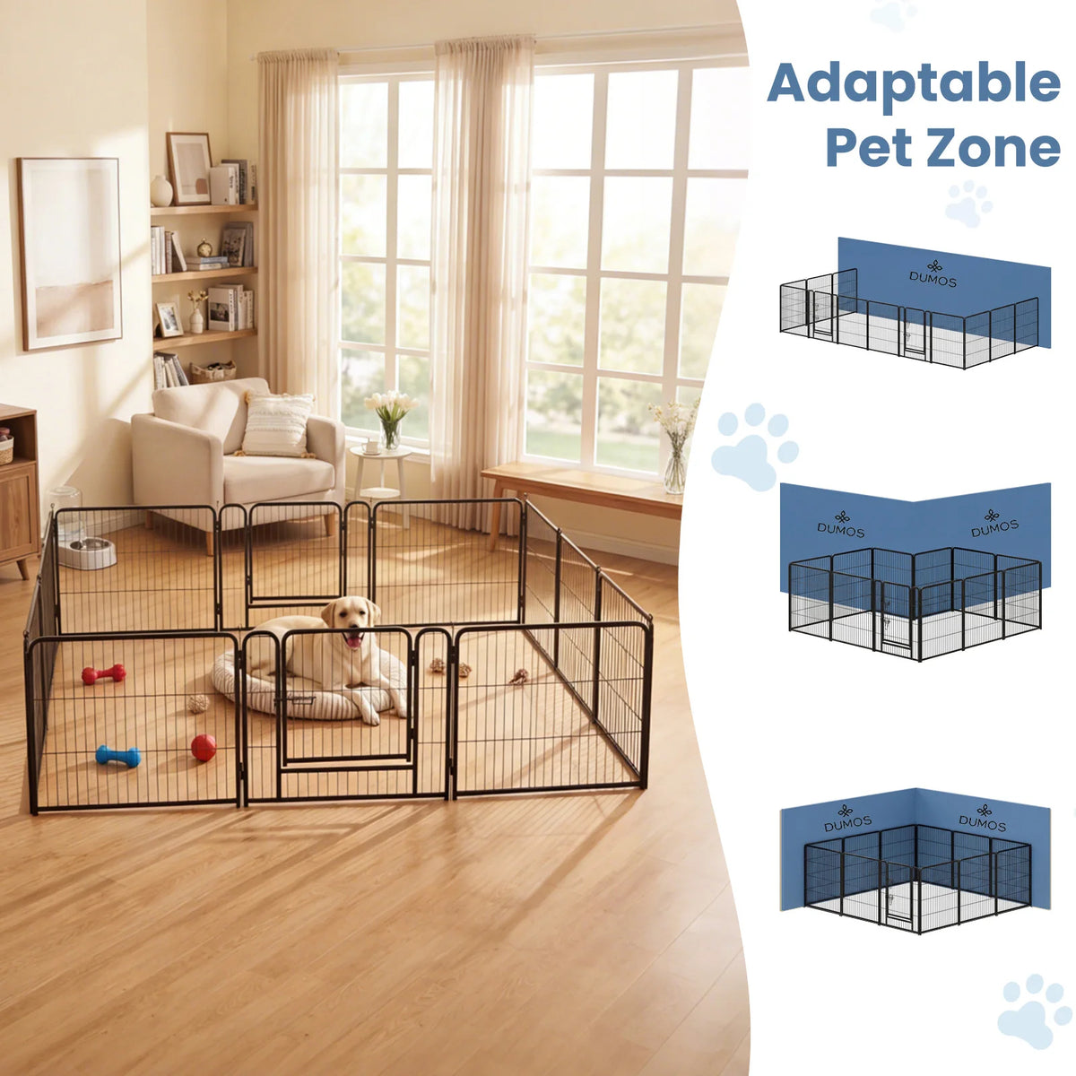 JHK Metal Dog Playpen Exercise Fence For Pets And Outdoors