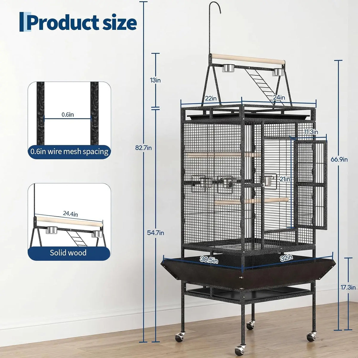 Premium Metal Aviary Bird Cage With Stand For Active Birds