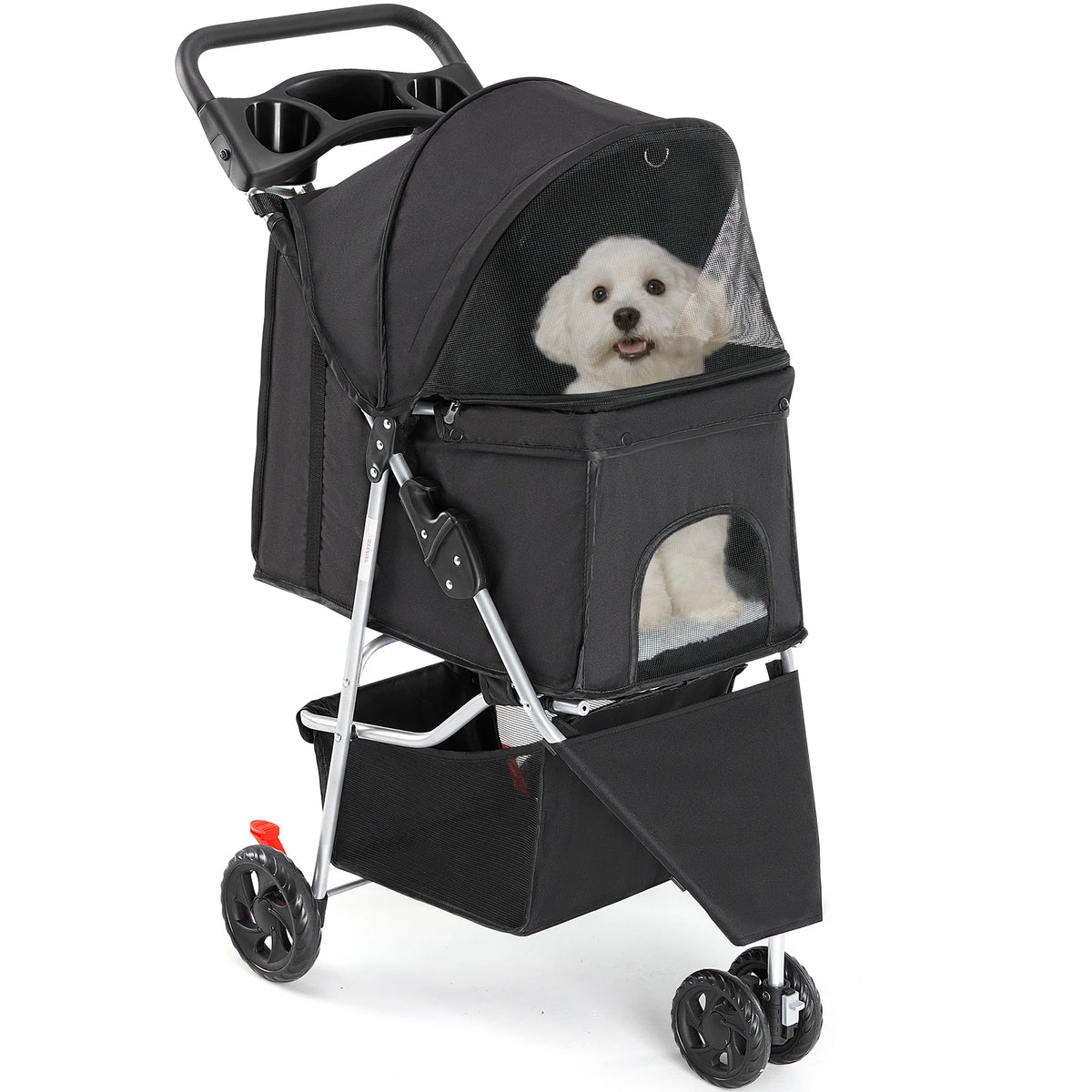 Premium Foldable Three Wheel Pet Stroller For Outdoor Travel