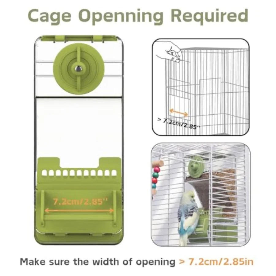 Automatic Bird Feeder With Perch And Anti Spill Protection