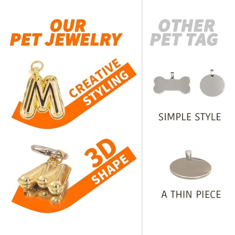 Personalized Brass Cat Collar Charm With Initial Number Design