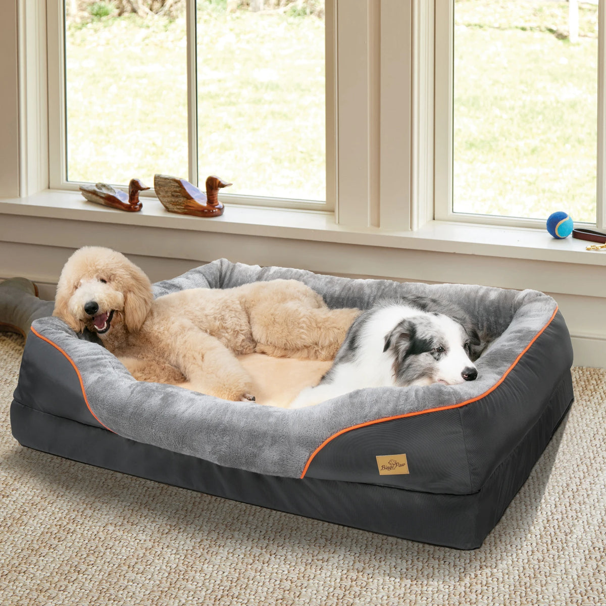 Bingopaw Fleece Dog Bed With Removable Washable Waterproof Cover