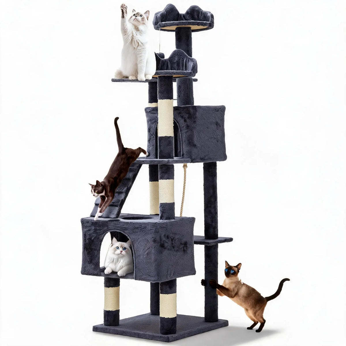 Premium Multi Level Cat Tree With Sisal Scratching Posts