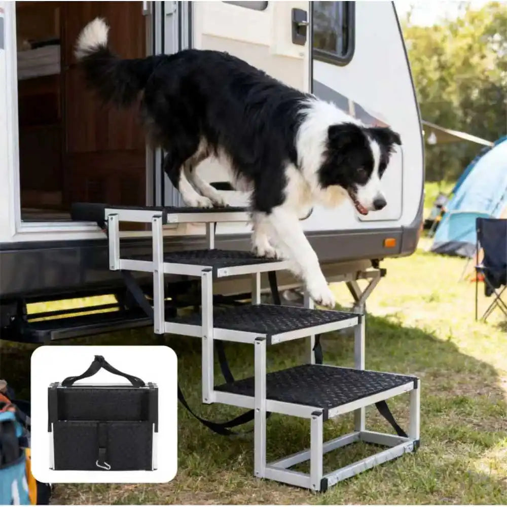 LISM Foldable Aluminum Dog Ramp With Non Slip Surface