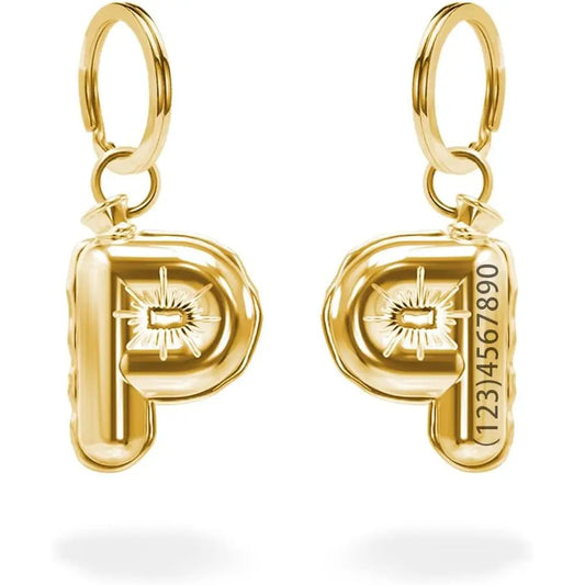 Personalized Brass Cat Collar Charm With Initial Number Design