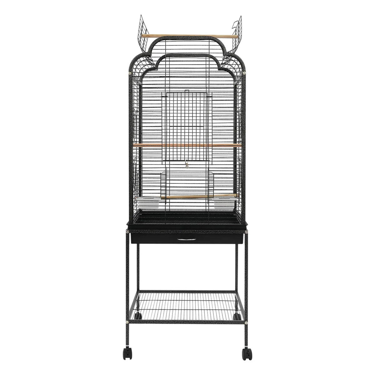 Rolling Bird Cage With Wheels Storage Shelf And Pullout Tray
