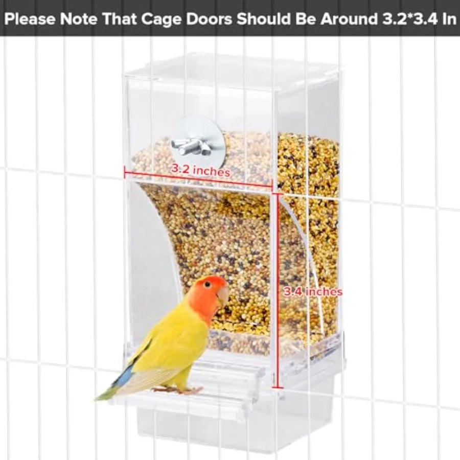 Automatic Bird Feeder And Water Dispenser Set For Parakeet Cages