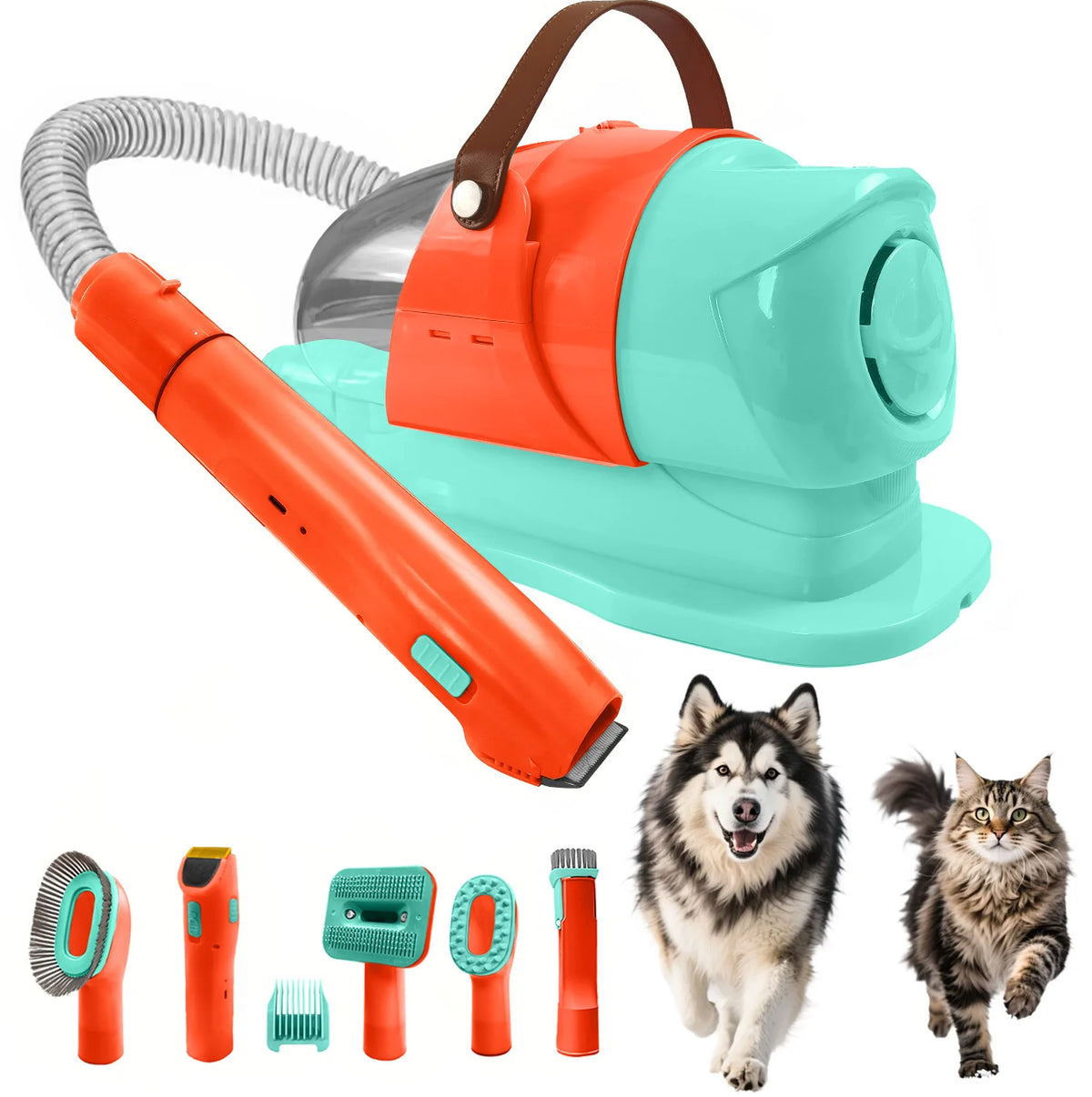 Pet Grooming Vacuum Kit With Hair Removal Clippers For Dogs