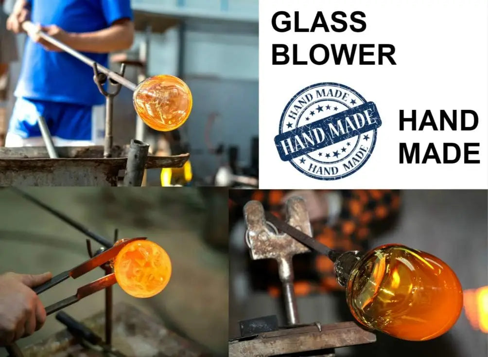 Hand Blown Glass Hummingbird Feeder With Ant Proof Moat Kit