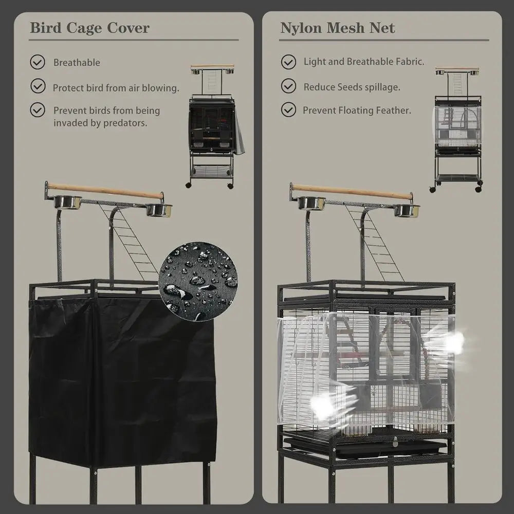 51" Small Bird Cage with Stand,ParaCage, Parrot cage with ParaToys, Bird Cage Accories,Birdcage Covers or Lovebirds Cockatiel Co