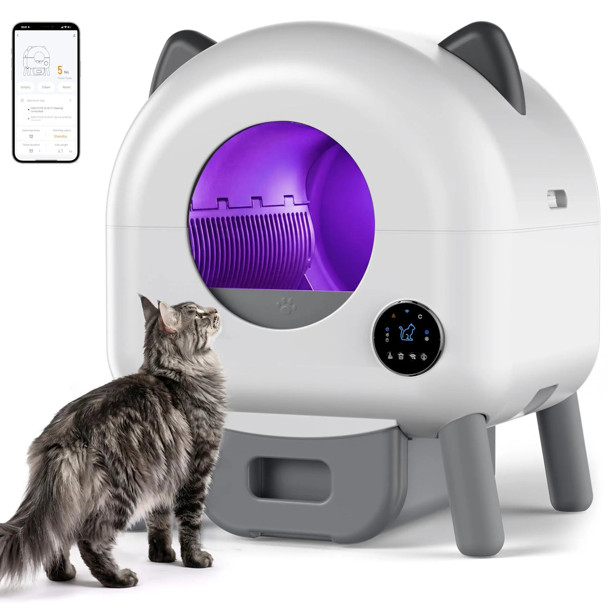 HiMiss Automatic Self Cleaning Cat Litter Box App Controlled