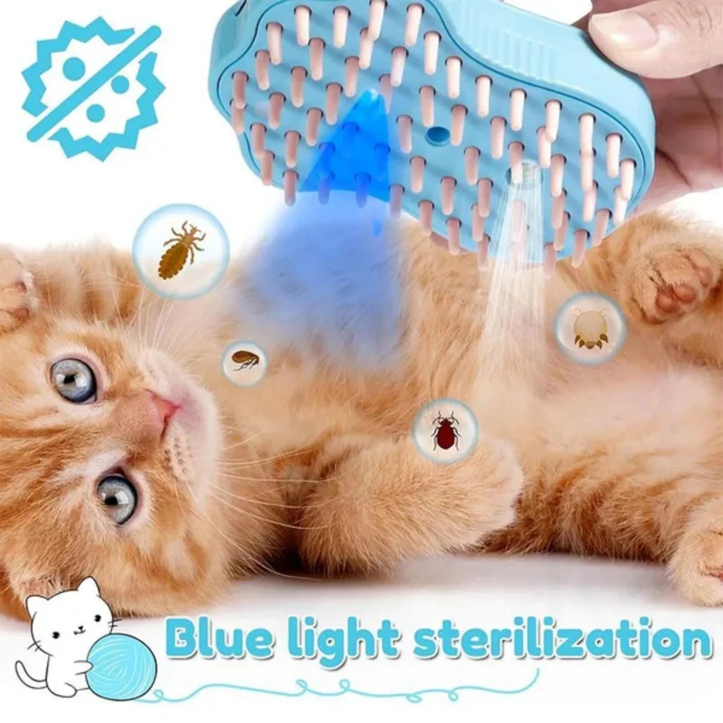 Premium Pet Steam Brush For Grooming And Shedding Massage Tool