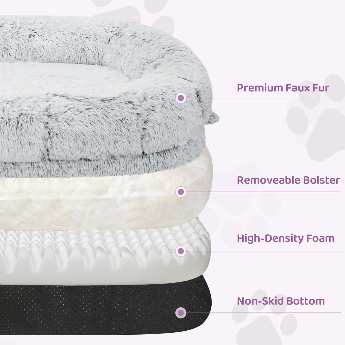 Orthopedic Faux Fur Human Dog Bed With Removable Cover