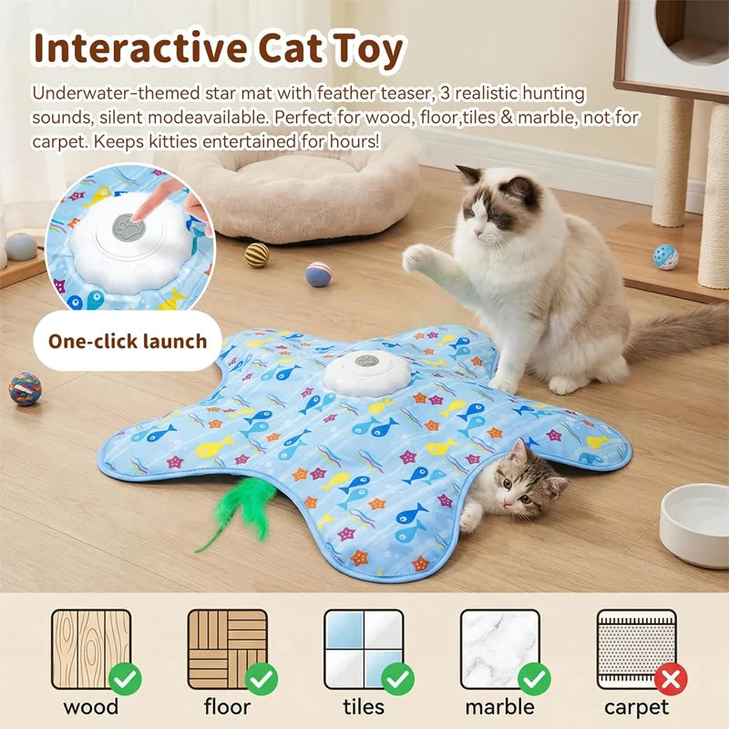 Automatic Cat Hunting Turntable Playstick Hide Cover Toy