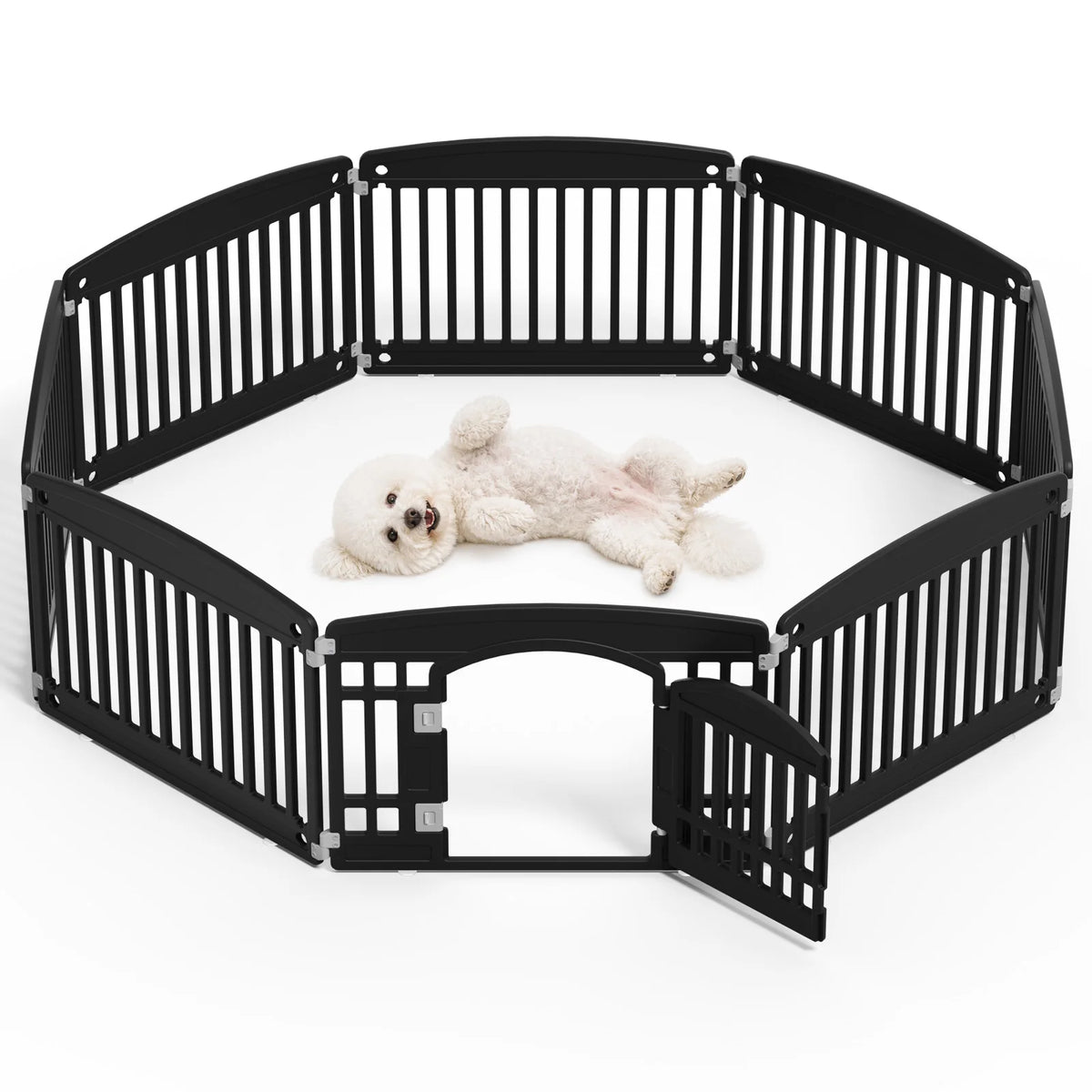JHK Plastic Dog Playpen Expandable Pet Fence For Medium Dogs