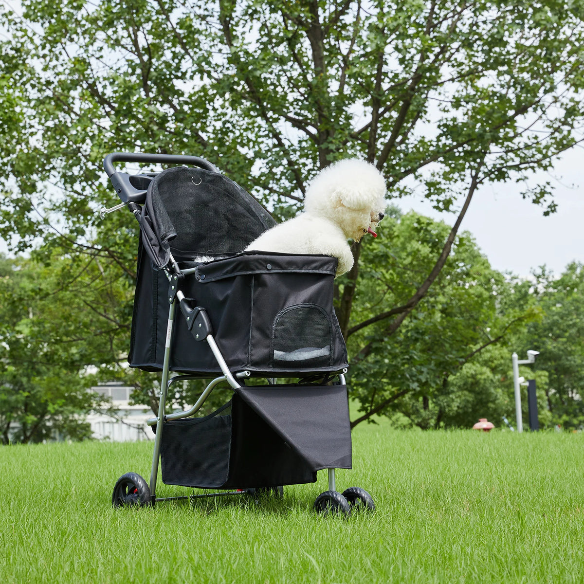 Premium Foldable Three Wheel Pet Stroller For Outdoor Travel