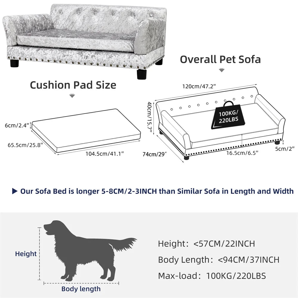 Borwart Heavy Duty Raised Pet Sofa With Comfortable Pad