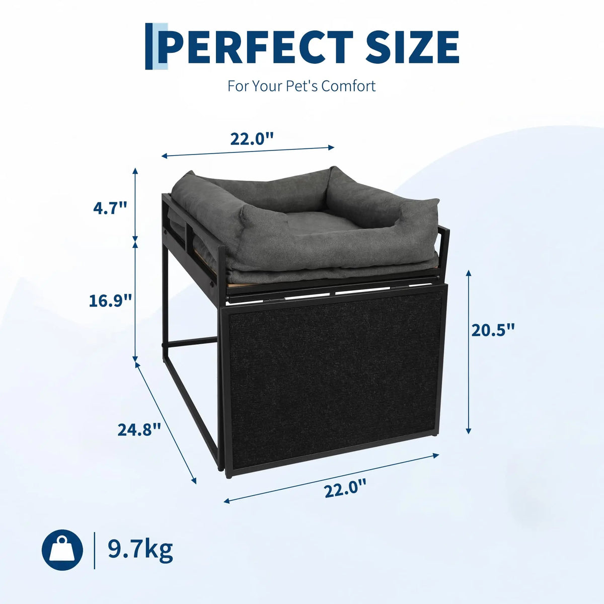 Elevated Pet Dog Bed Ramp With Soft Bolster Cushion Frame