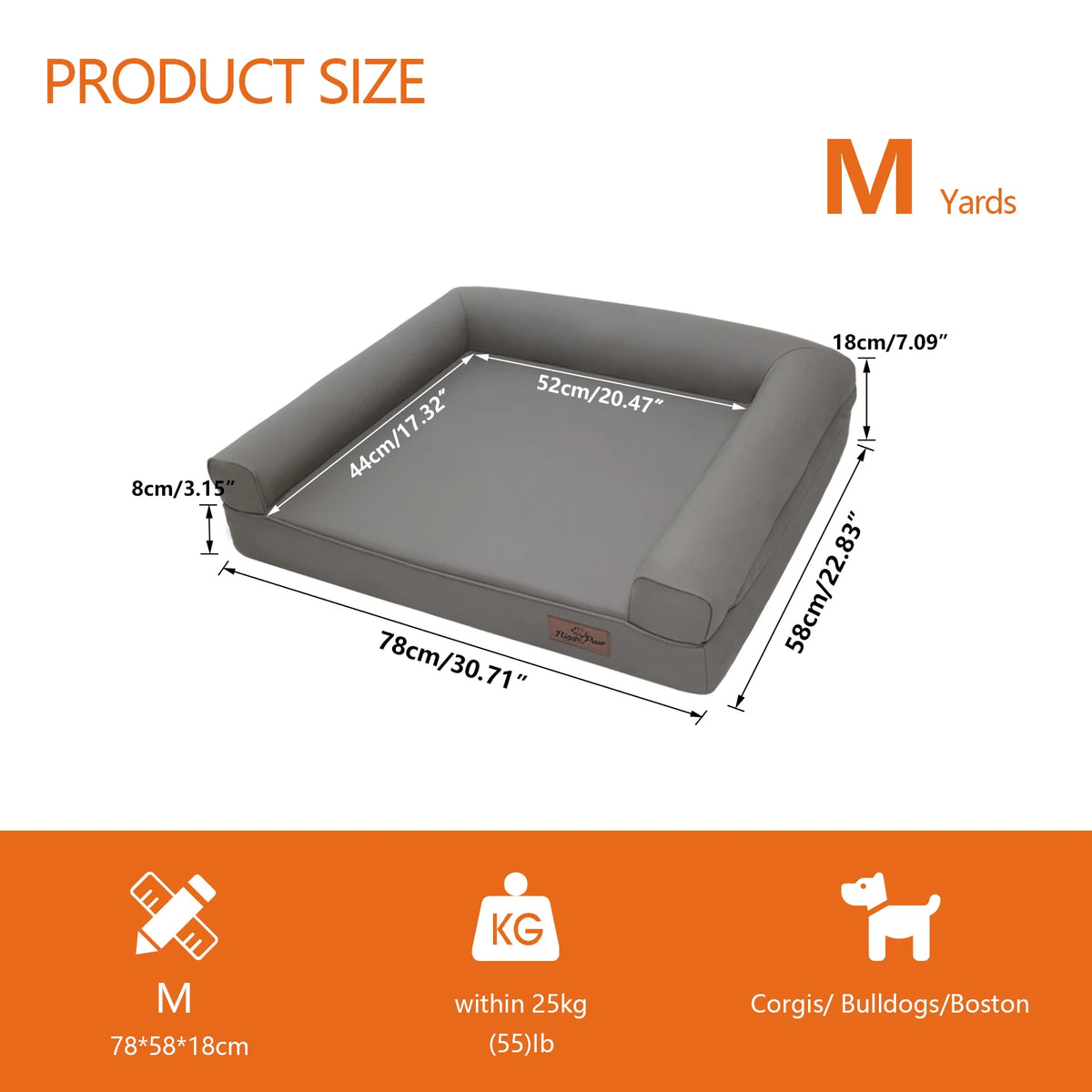 Borwart Orthopedic Dog Bed With Waterproof Removable Cover