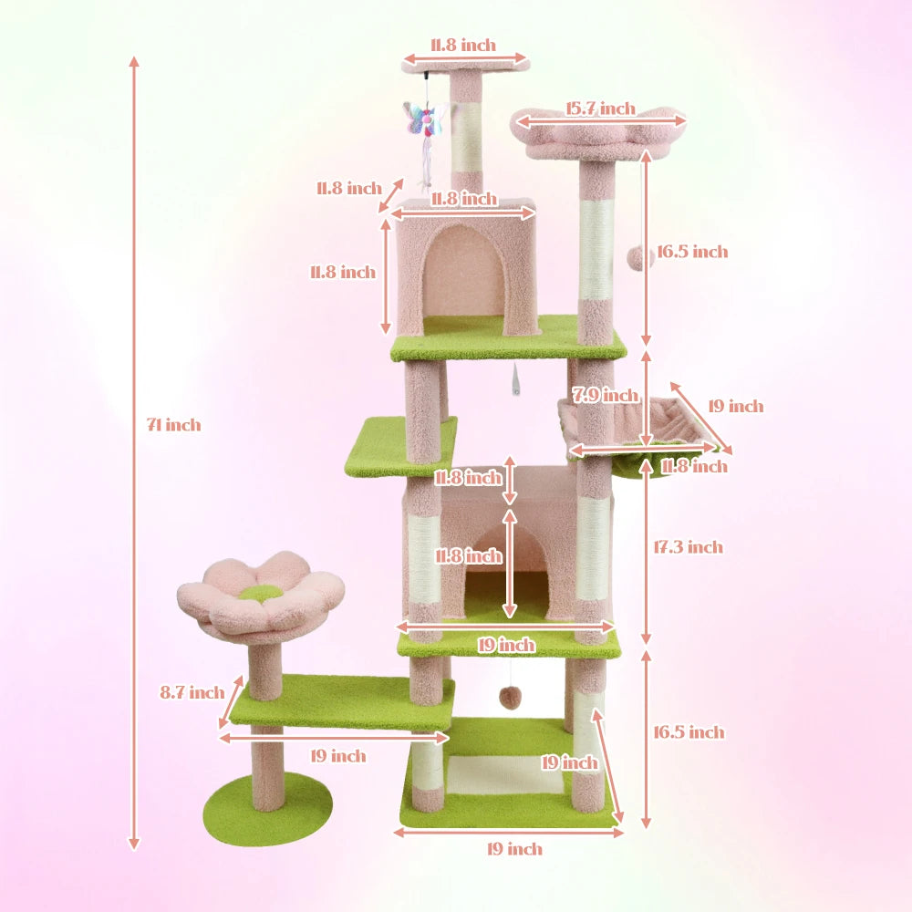 Premium Multi Level Cat Tree With Condo And Hammock