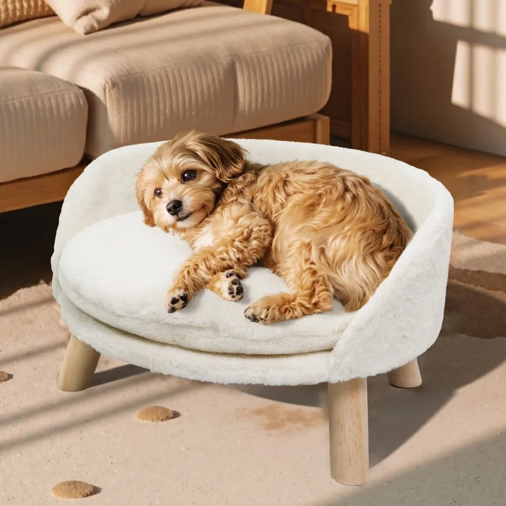 Borwart Elevated Dog Cat Sofa Bed With Removable Waterproof Cushion
