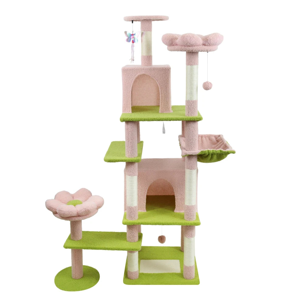 Premium Multi Level Cat Tree With Condo And Hammock