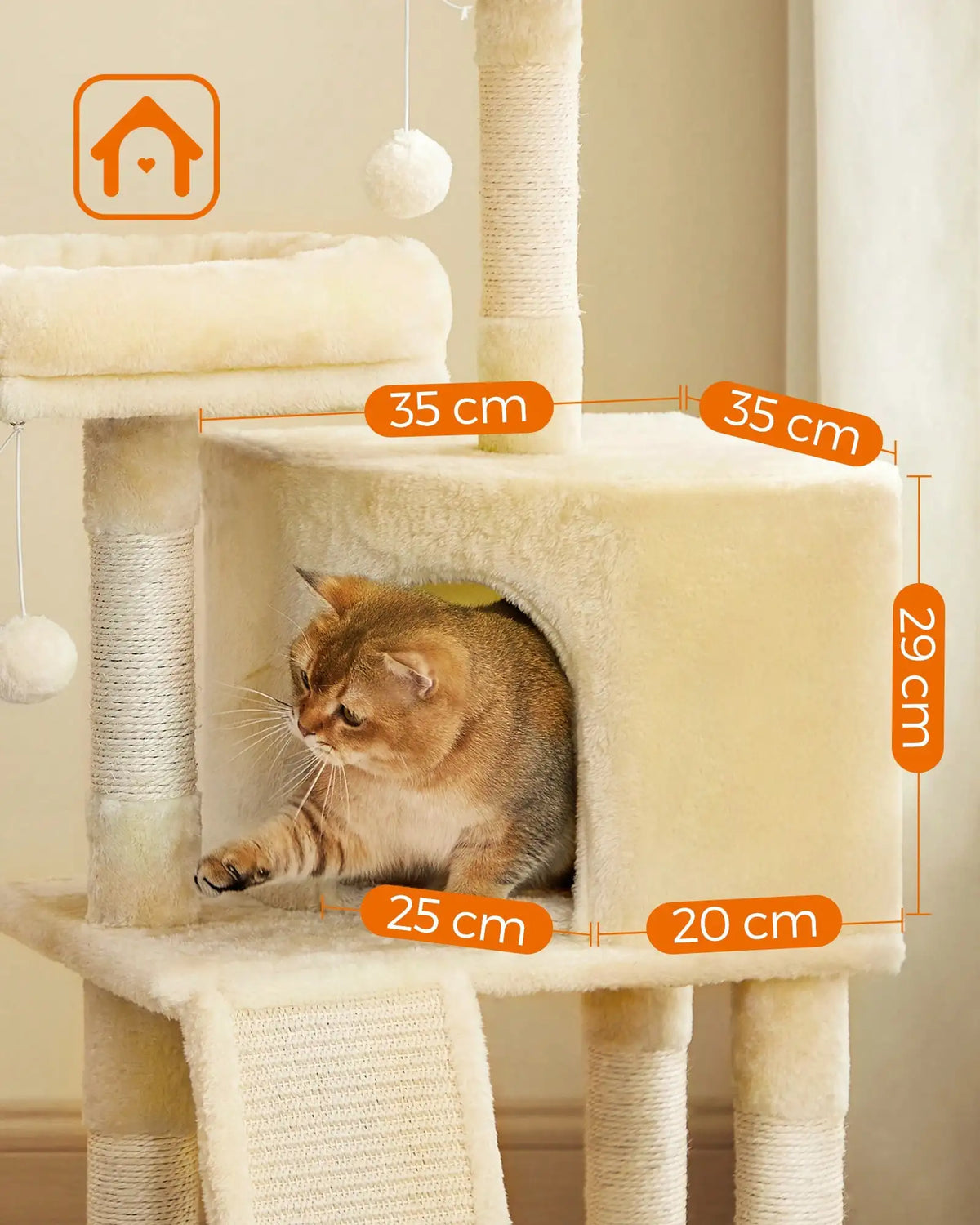 Multi-Level Cat Tower with Scratching Post and Climbing Ramp Perch