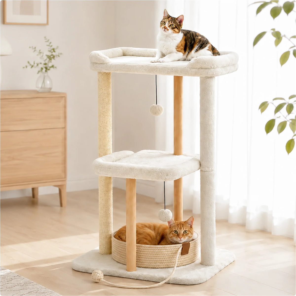 PAWZ Road Sturdy Multi Tier Cat Tree With Sisal Posts