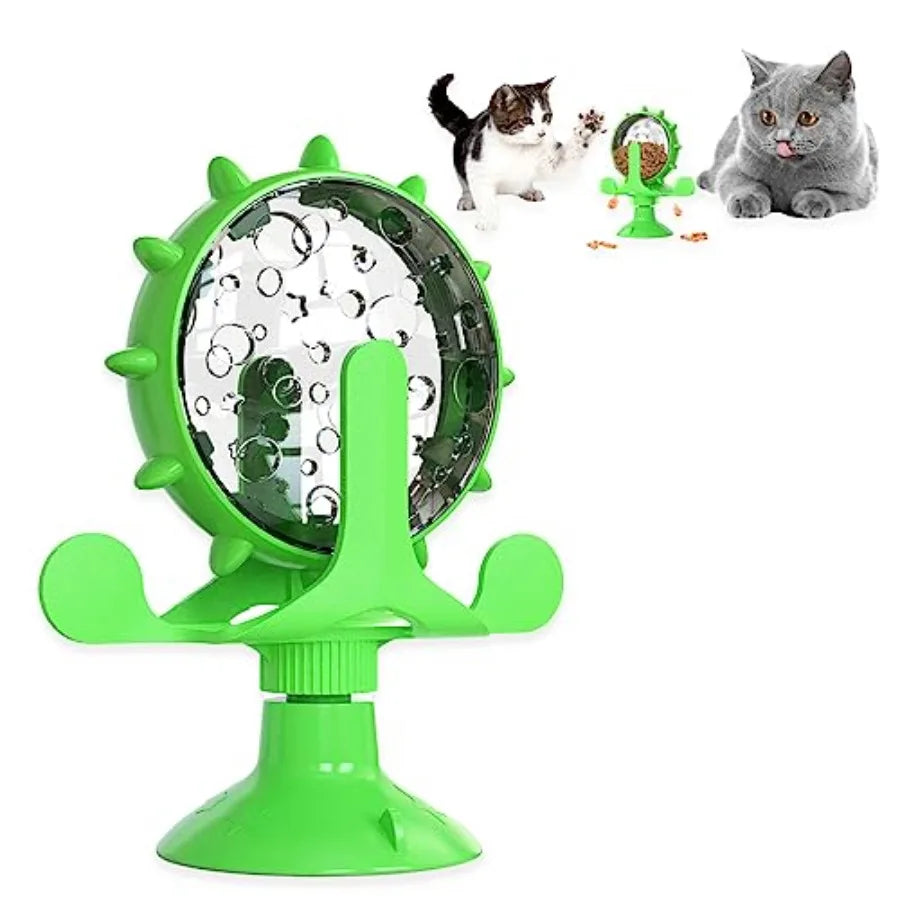 Plastic Interactive Rotating Cat Dog Treat Dispenser Toy