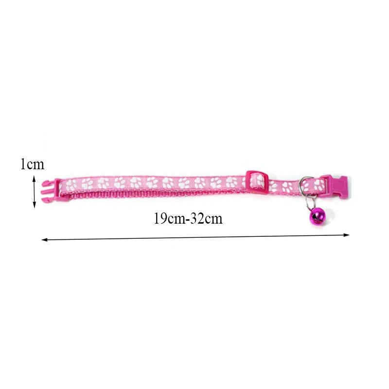 Decorative Adjustable Cat Collar With Bell And Ribbon