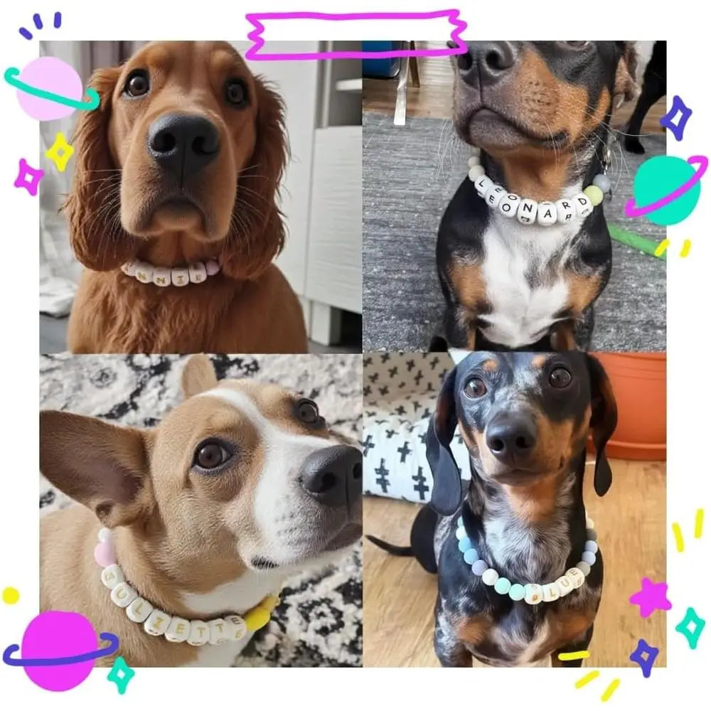 Personalized Beaded Dog Collar With Cotton And Secure Buckle