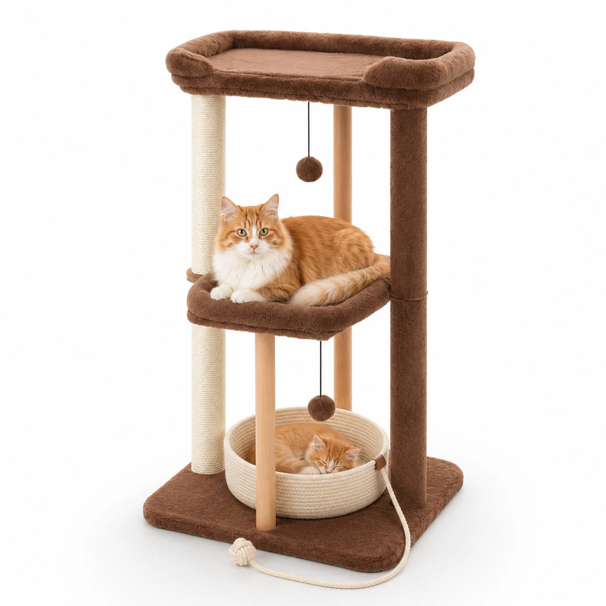 PAWZ Road Sturdy Multi Tier Cat Tree With Sisal Posts