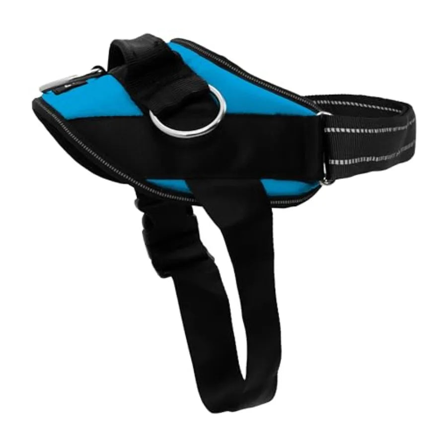 Adjustable Padded Leather Dog Harness With Reflective No Pull Vest