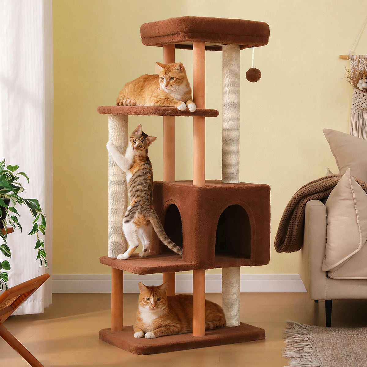PAWZ Road Four Tier Cat Tree With Sisal Posts